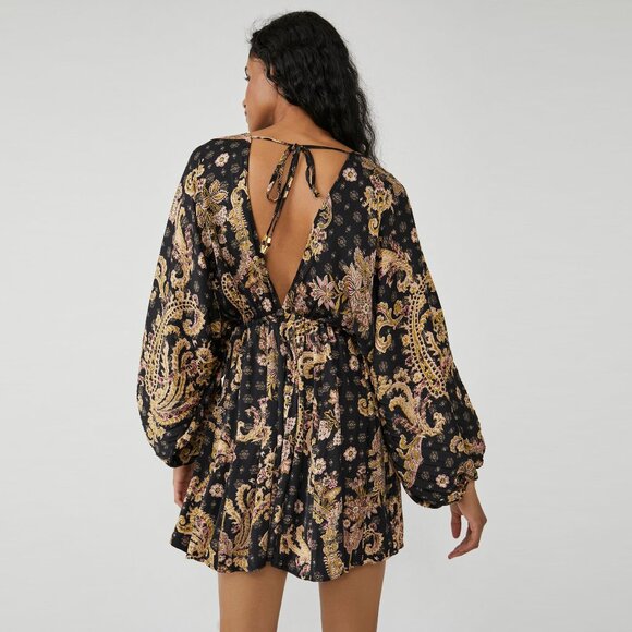 Free People Arzel Printed Mini Dress NWOT - Picture 2 of 11